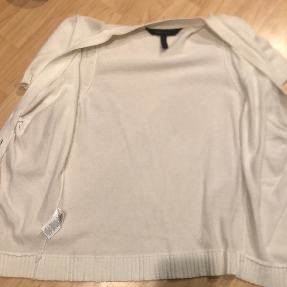 BCBG Maxazria short sleeve rouged button off white sweater - Picture 6 of 6